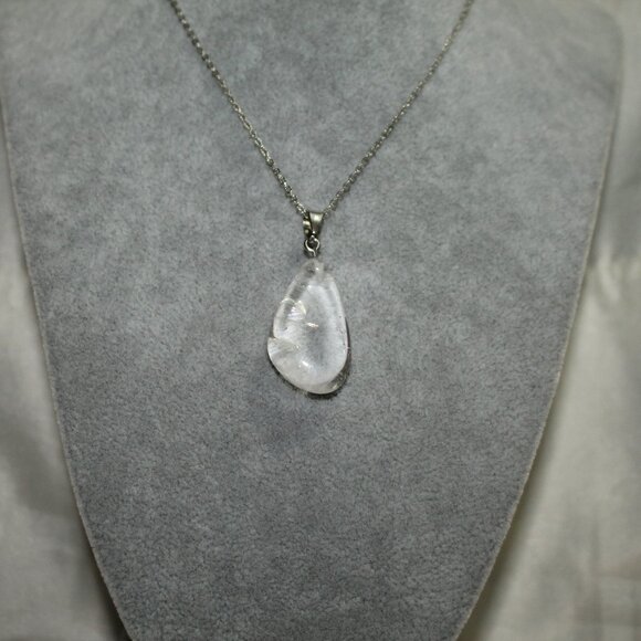 Jewelry - Clear Teardrop Crystal Stone Pendant Necklace – Minimalist & Elegant